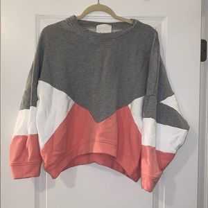 Ella Moss colorblock cropped sweatshirt, size L